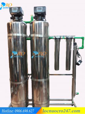 Hệ Thống lọc tổng cao cấp 2 cột 2 cốc inox