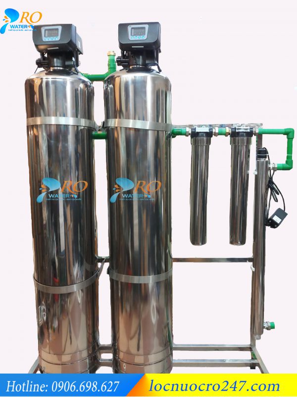 Hệ Thống lọc tổng cao cấp 2 cột 2 cốc inox