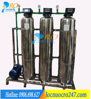 Hệ Thống lọc tổng sinh hoạt3 cột 2 cốc inox