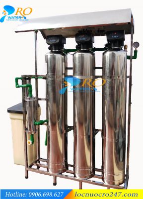 Hệ Thống lọc tổng sinh hoạt3 cột 2 cốc inox 1 màng UF